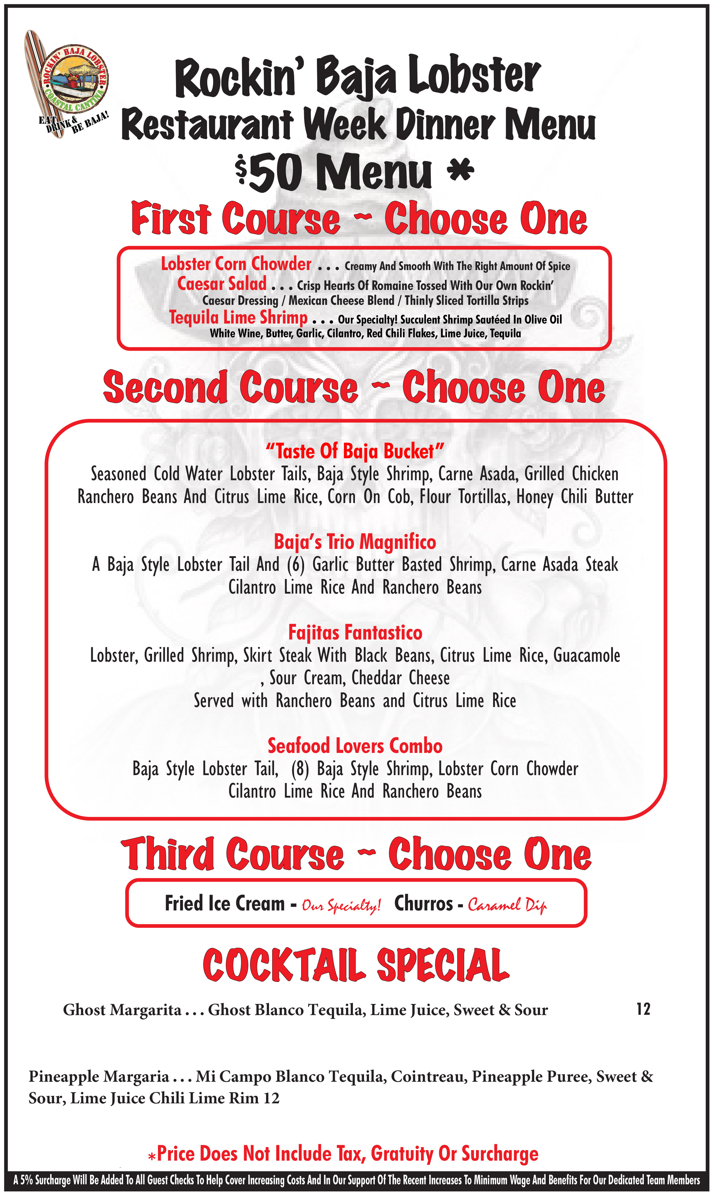 OT Restaurant Week Dinner Menu January 2026