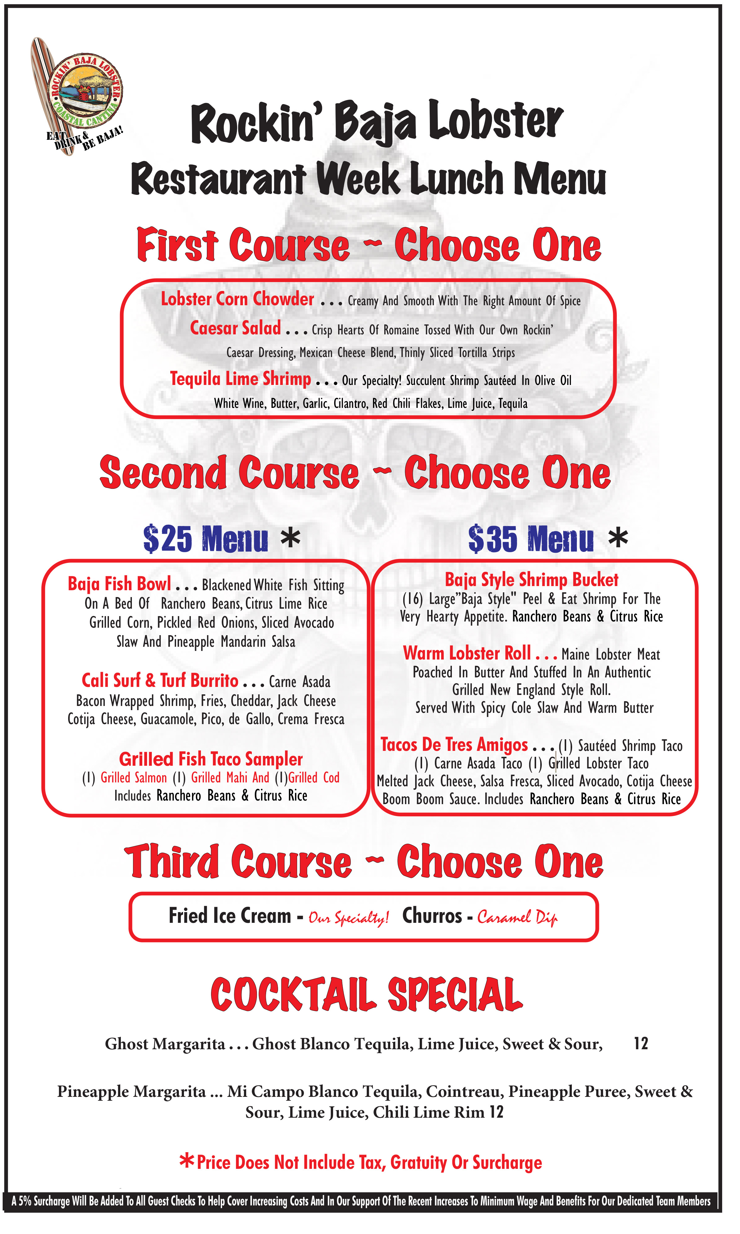 OT Restaurant Week Lunch Menu January 2026