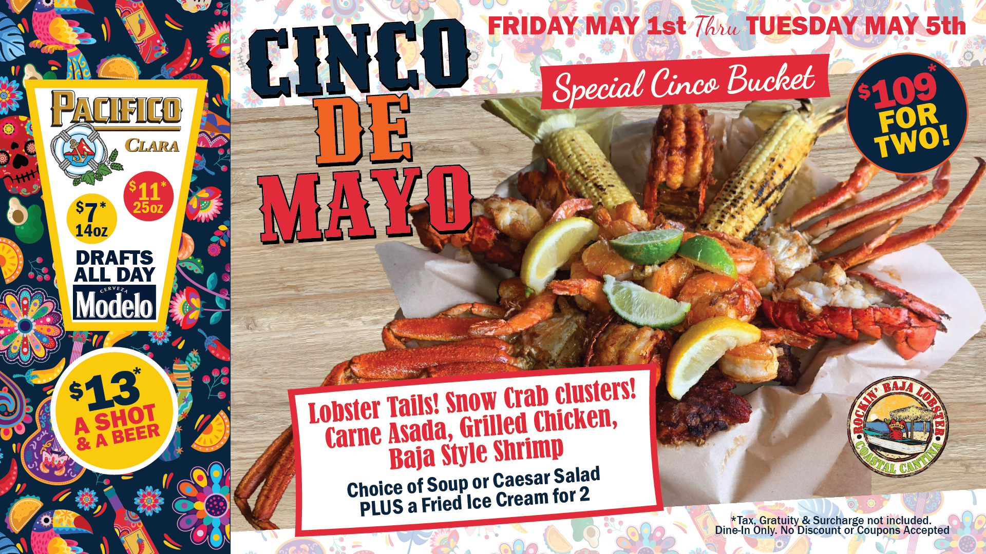 Cinco de May Dining Special in Old Town, Oceanside and Newport Beach